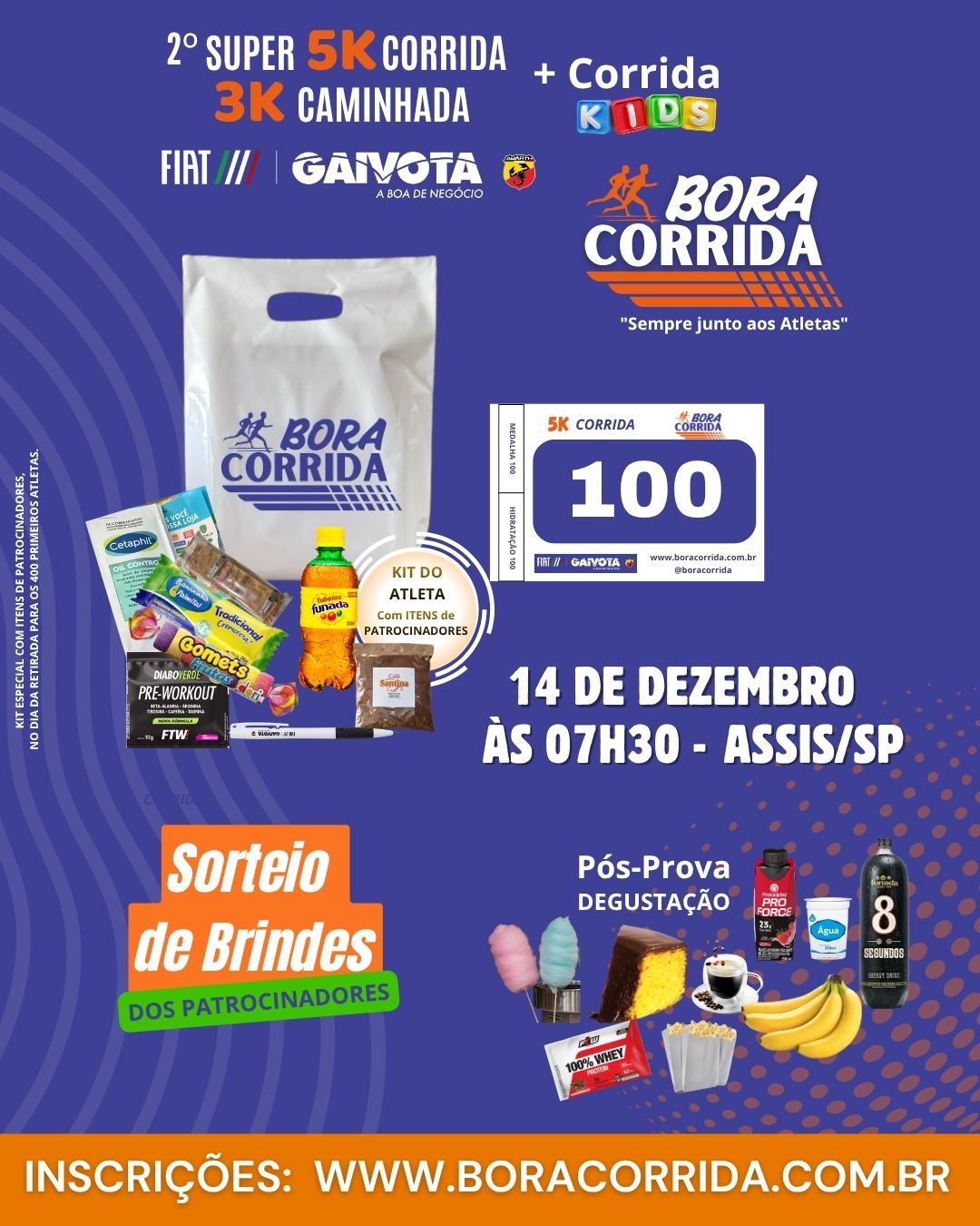 2° SUPER 5K CORRIDA 3K CAMINHADA E CORRIDA KIDS - Kit