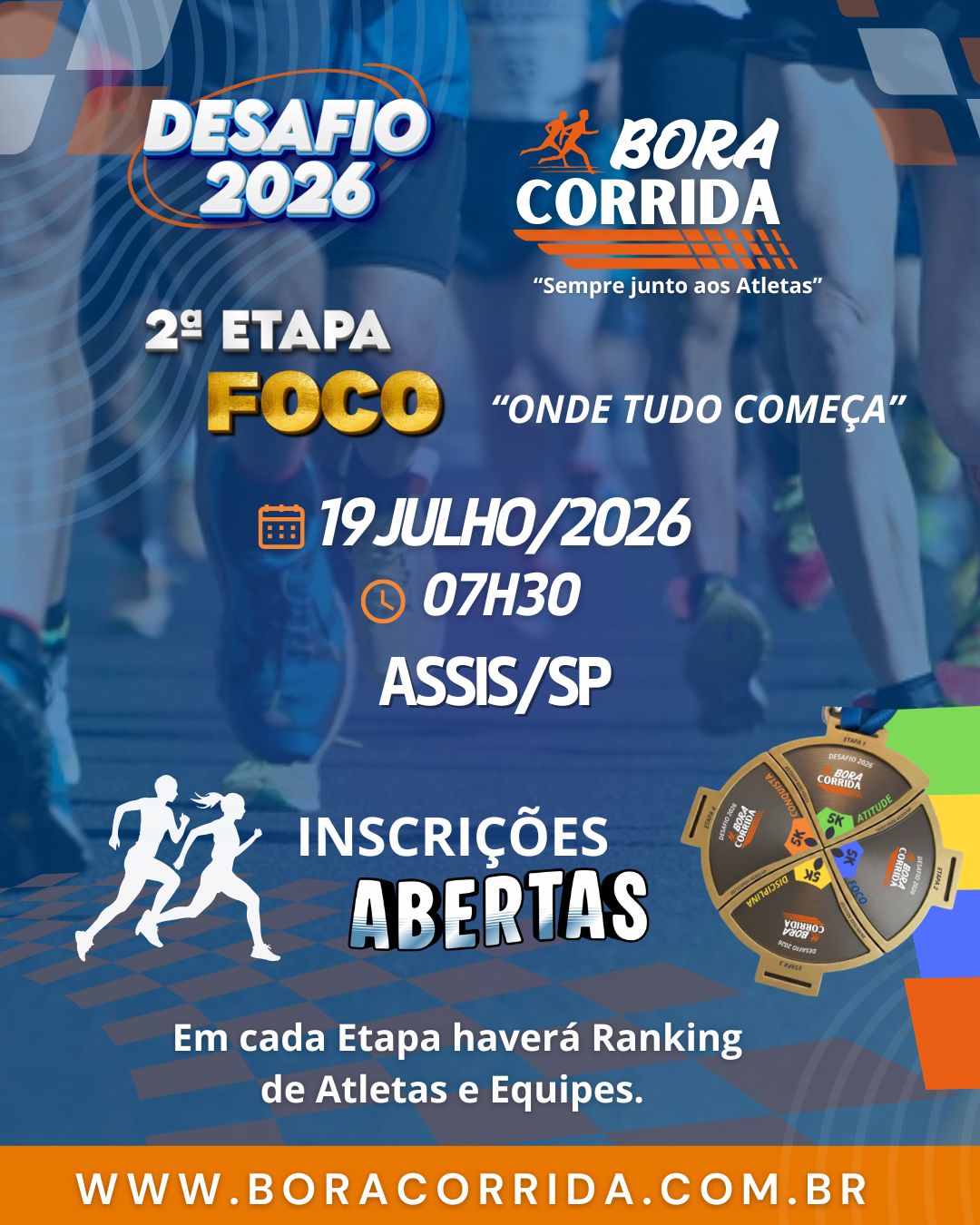 DESAFIO 2026 BORA CORRIDA - 2ª ETAPA FOCO