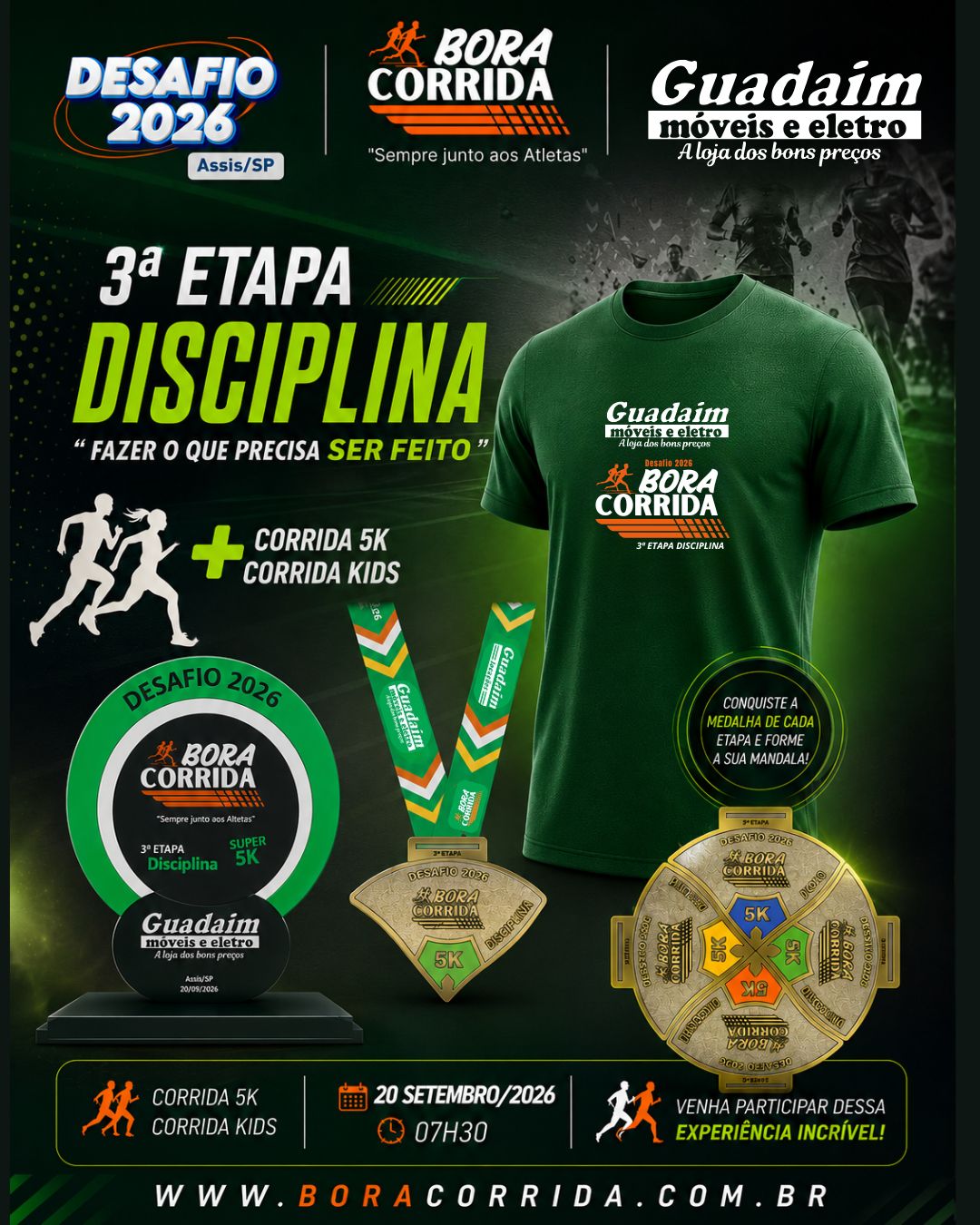 DESAFIO 2026 BORA CORRIDA - 3ª ETAPA DISCIPLINA - GUADAIM MÓVEIS